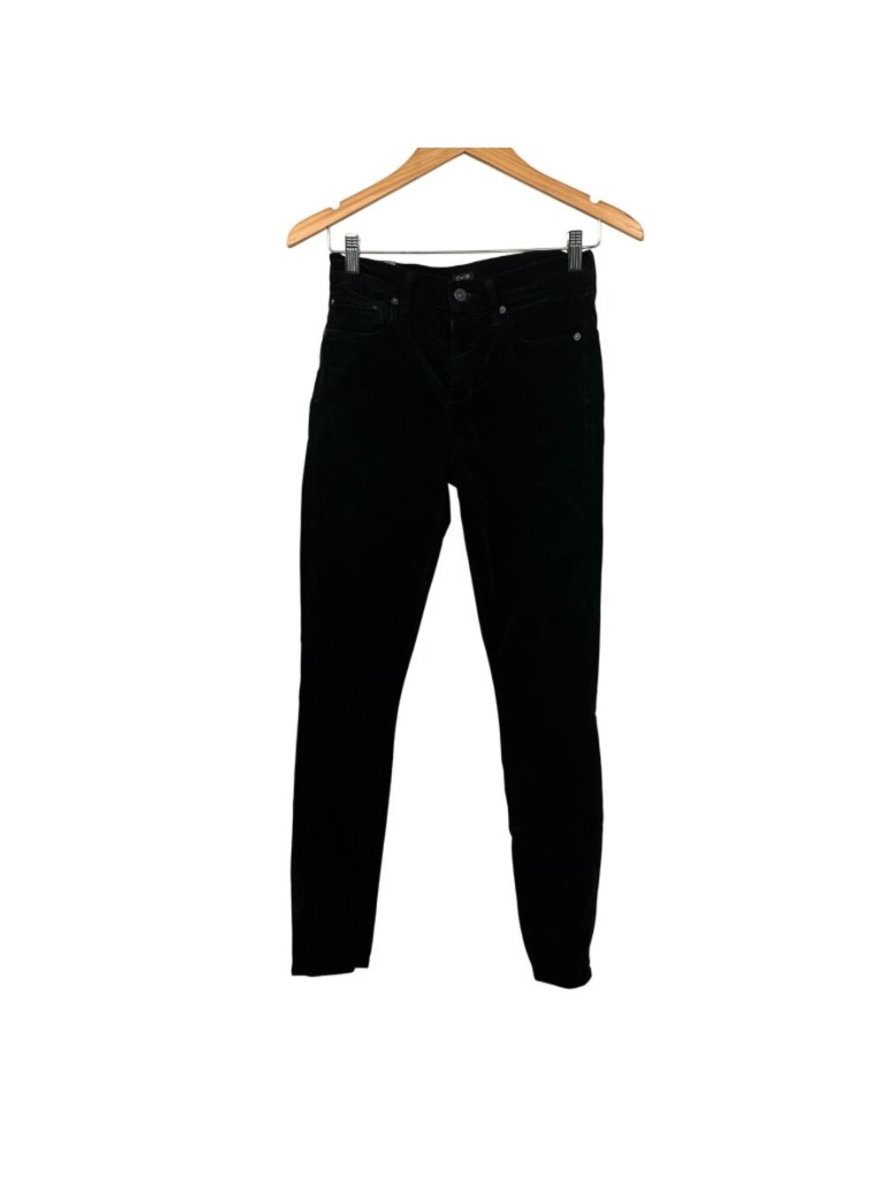 Citizens of Humanity Womens Soft Velour Rocket Skinny Pants Black Size 25 Waist